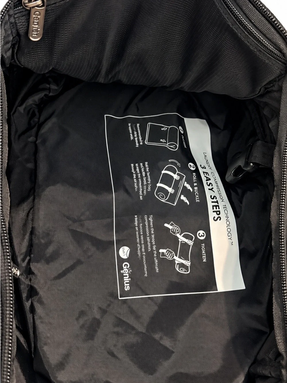 Genius Pack Travel Backpack Integrated Suiter Laptop Laundry Compression Black